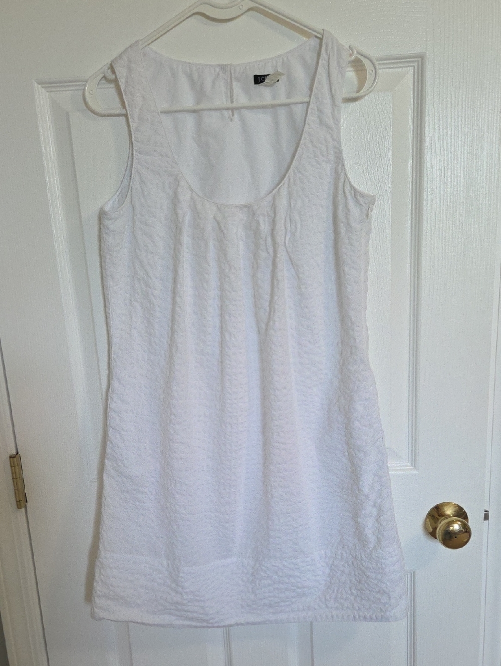 Summer Cottagecore Minimalist Preppy White Sleeveless Shift Dress